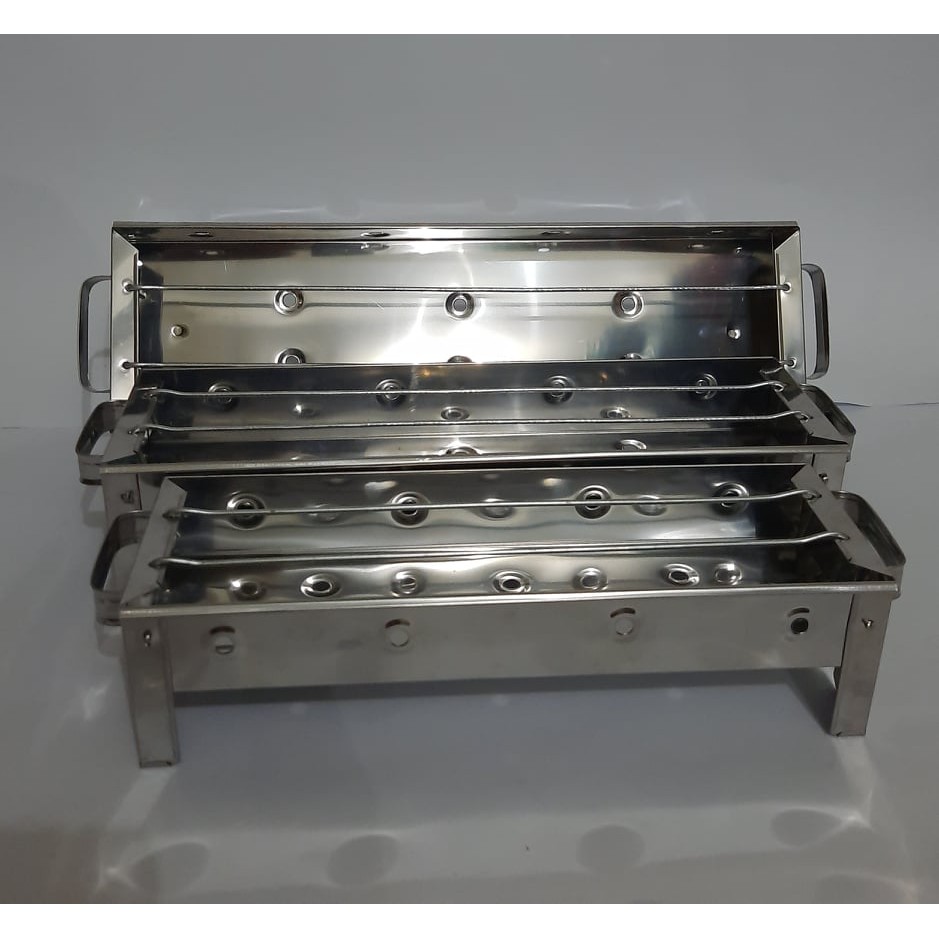 Panggangan Sate Stainless Ukuran 40x12x9 cm - Alat Bakar Sate Anti Karat