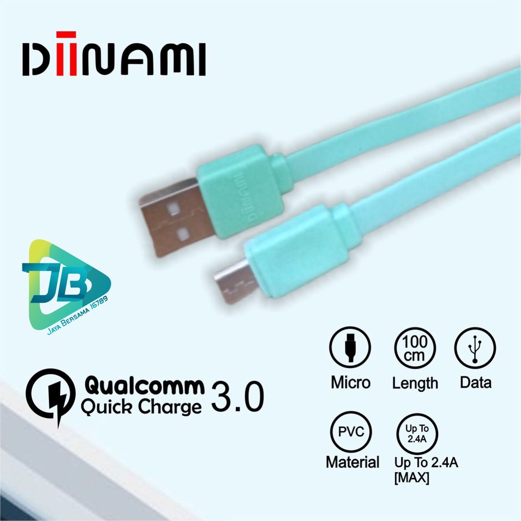 BM027 Kabel data pipih gepeng charger diinami 2.4A Micro iPhone tipe c usb fast charcing JB5208