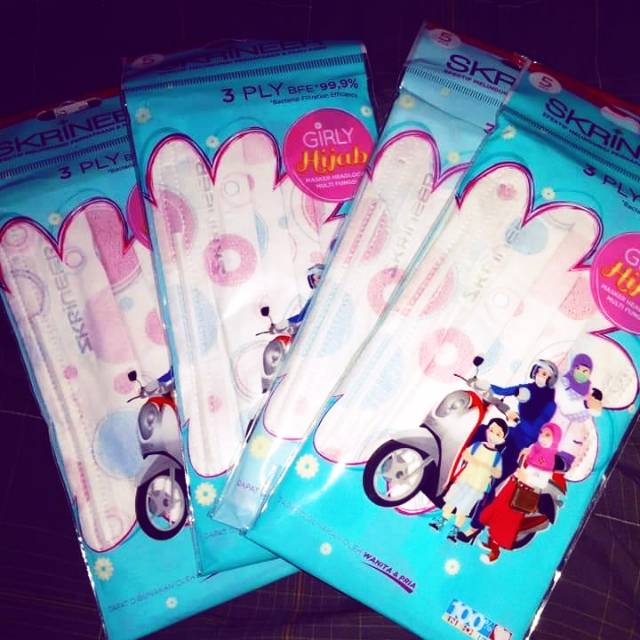 Masker hijab skrineer motif