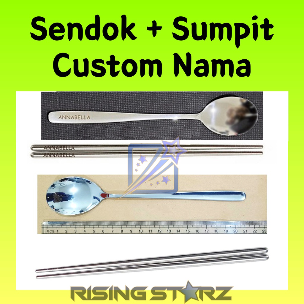 sendok korea sumpit stainless Foodgrade custom nama