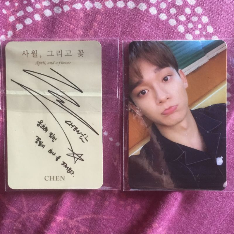official photocard chen exo april and flower original pc chen solo album