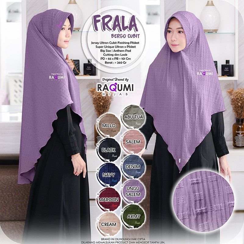 (NEW RESTOCK | HIJAB JERSEY | HIJAB PLISKET | HIJAB BERGO) || FRALA BERGO CUBIT by RAQUMI HIJAB
