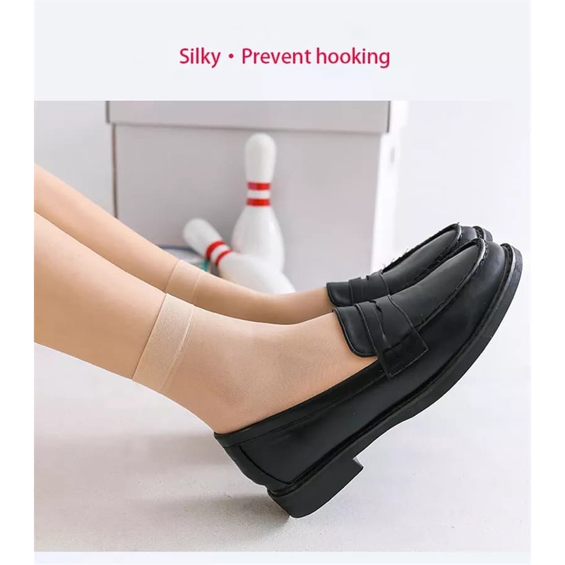 Kaos Kaki  Stocking Cewek Semata Kaki Bahan Tipis Seperti Stoking Kaus Kaki Wanita Bahan Tipis Pendek Warna Kulit dan Hitam Kaos Kaki Stocking Pendek Semata Kaki Tipis