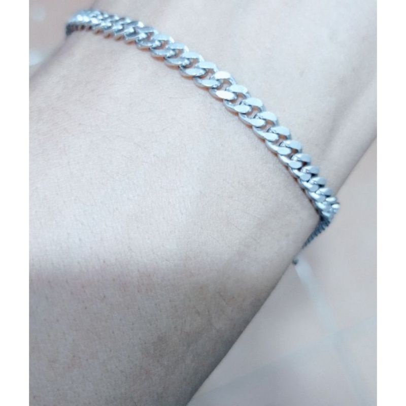 GELANG RANTAI TITANIUM TERBARU PRIA WANITA STAINLEES STEEL ANTI KARAT DAN TIDAK MUDAH LUNTUR BAJA