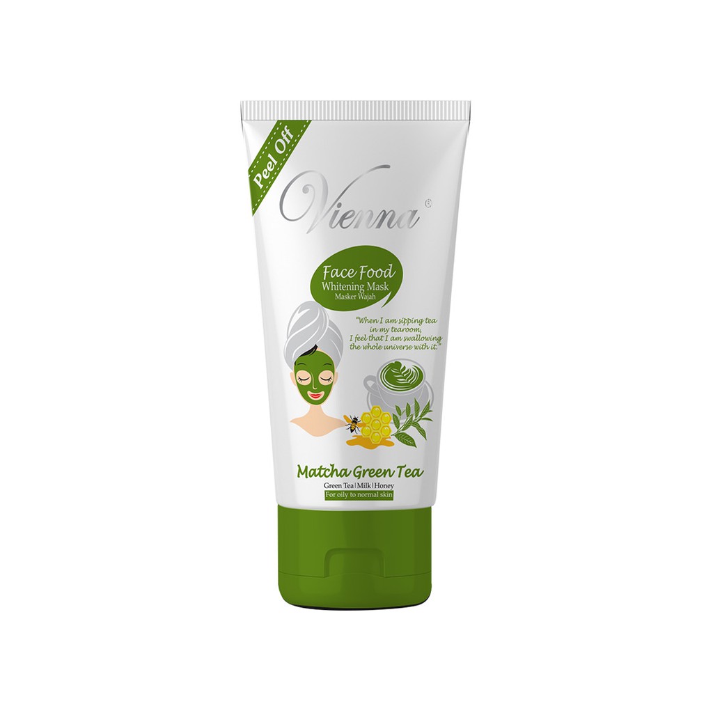 Vienna Face Food Mask Peel Off Matcha Green Tea Tube 50ml