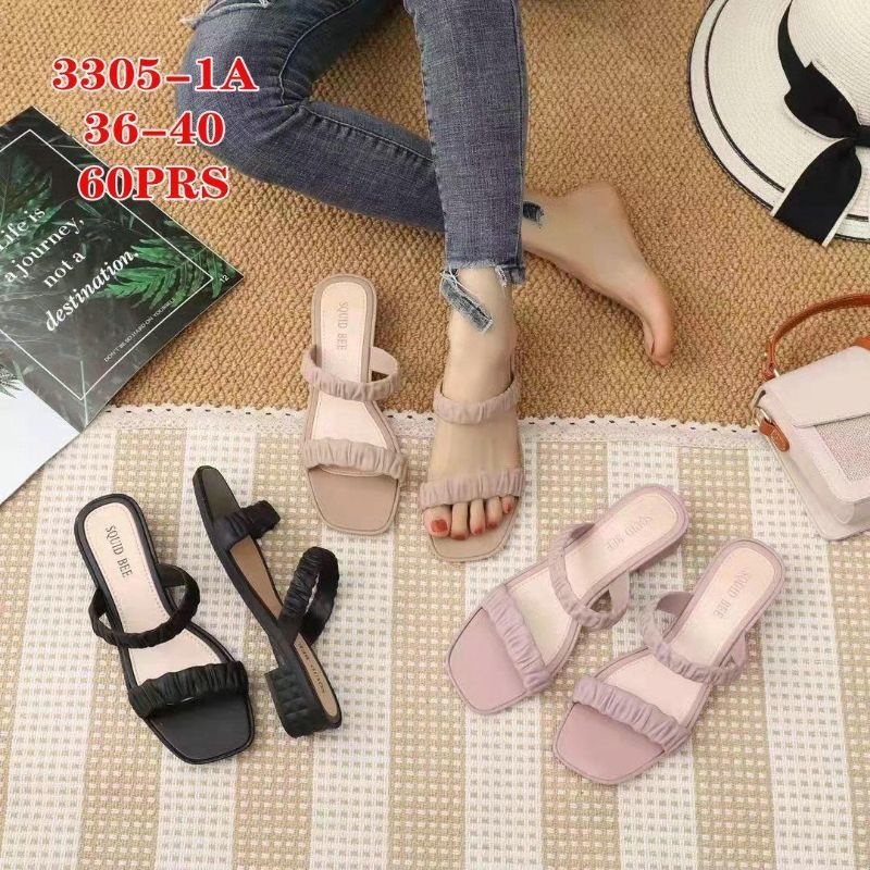 Sandal Wanita  selop karet jelly wedges hak tahu