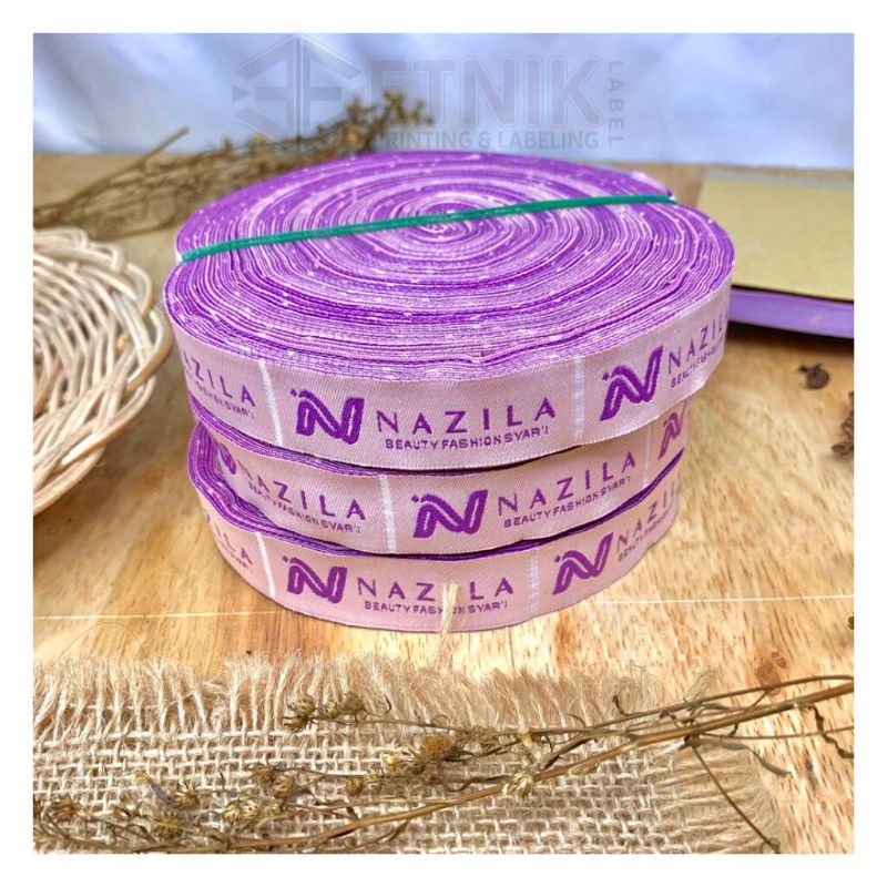 

Woven uk 3x5 cm/Label hijab, Label baju,Label merek,Label custom