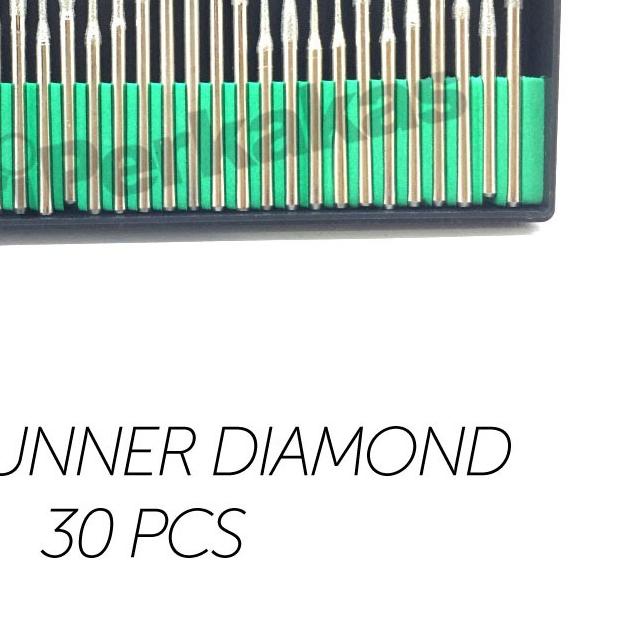 ✸ Mata Tuner Diamond Set 30 Pcs - Mata Gurinda Mini Grinder Diamond - Mata Bor Intan - Mata Bor Graf