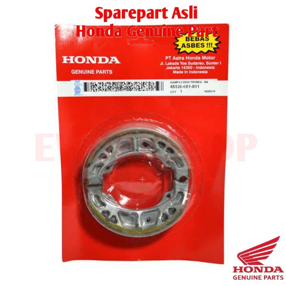 Kampas Rem Tromol belakang - Grand Gl 100 Supra x  Asli Honda 45120001011