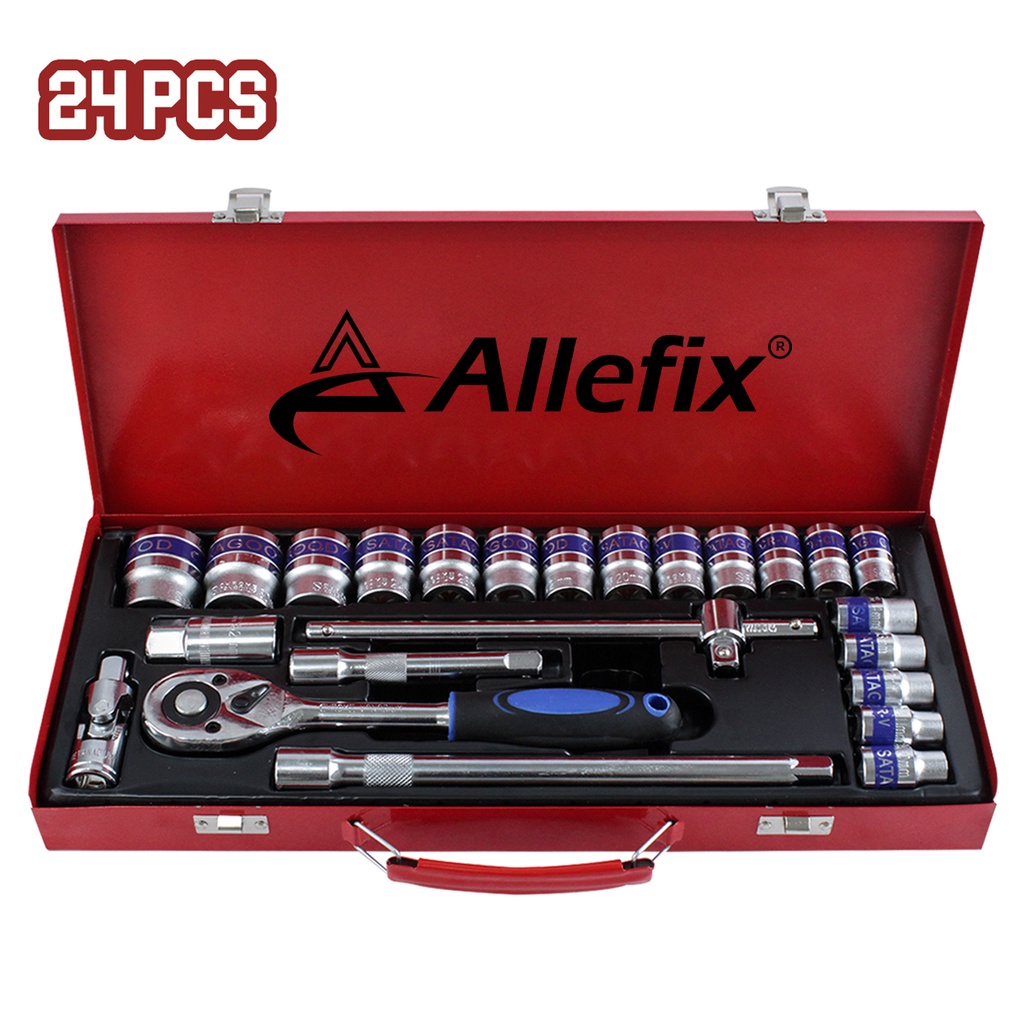Jual Allefix Kunci Set Socket Wrench Pas Socket Set Car Repair Tool 24
