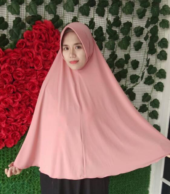 Hijab Bergo Hamidah Spandek Jersey Jilbab Instant Kerudung Size XL Khimar Jumbo