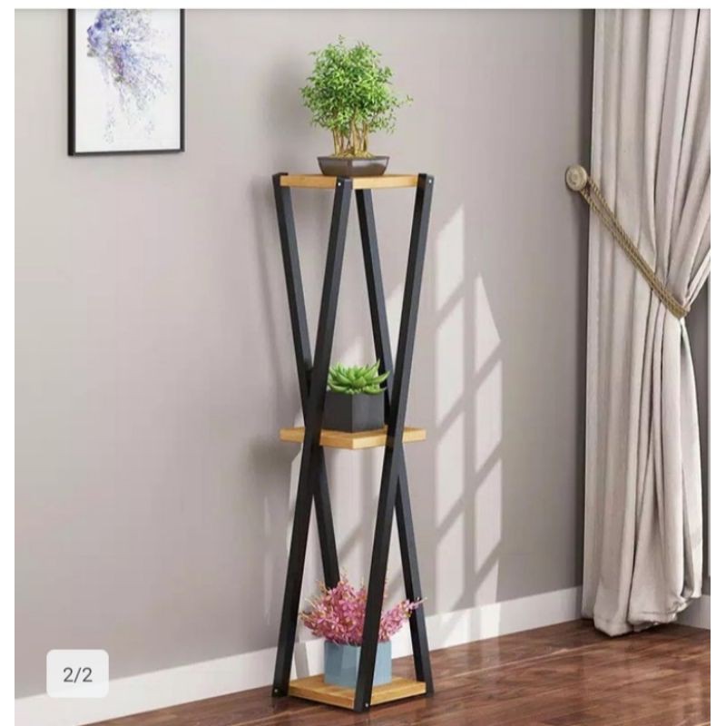 Rak besi-Rak bunga besi-Rak bunga 3 susun-Rak bunga minimalis 1 pcs tinggi 1 meter