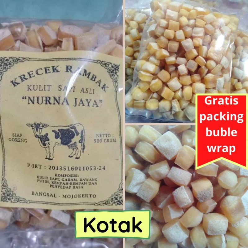 

KERUPUK RAMBAK KULIT SAPI MENTAH 500 G KRUPUK JANGEK DOROKDOK- KOTAK