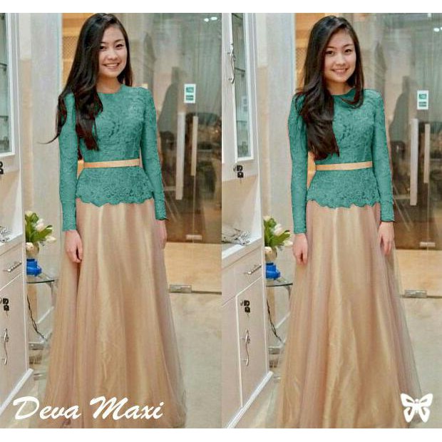 BARANG MURAH BAJU BUSANA MUSLIM GAMIS MAXI BRUKAT TILE DEVA KEKINIAN