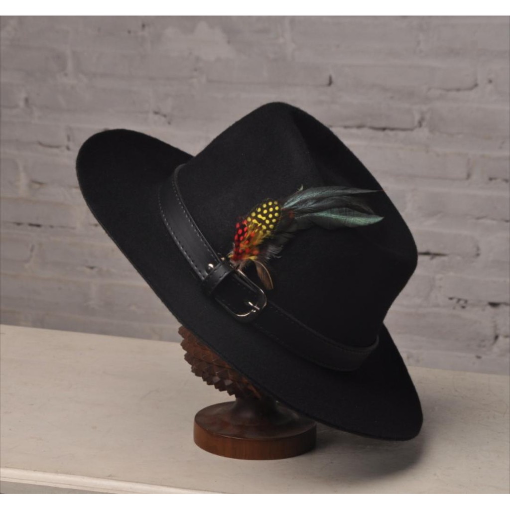 TOPI LAKEN FEDORA WOOL IMPORT | TOPI COWBOY BAHAN LAKEN