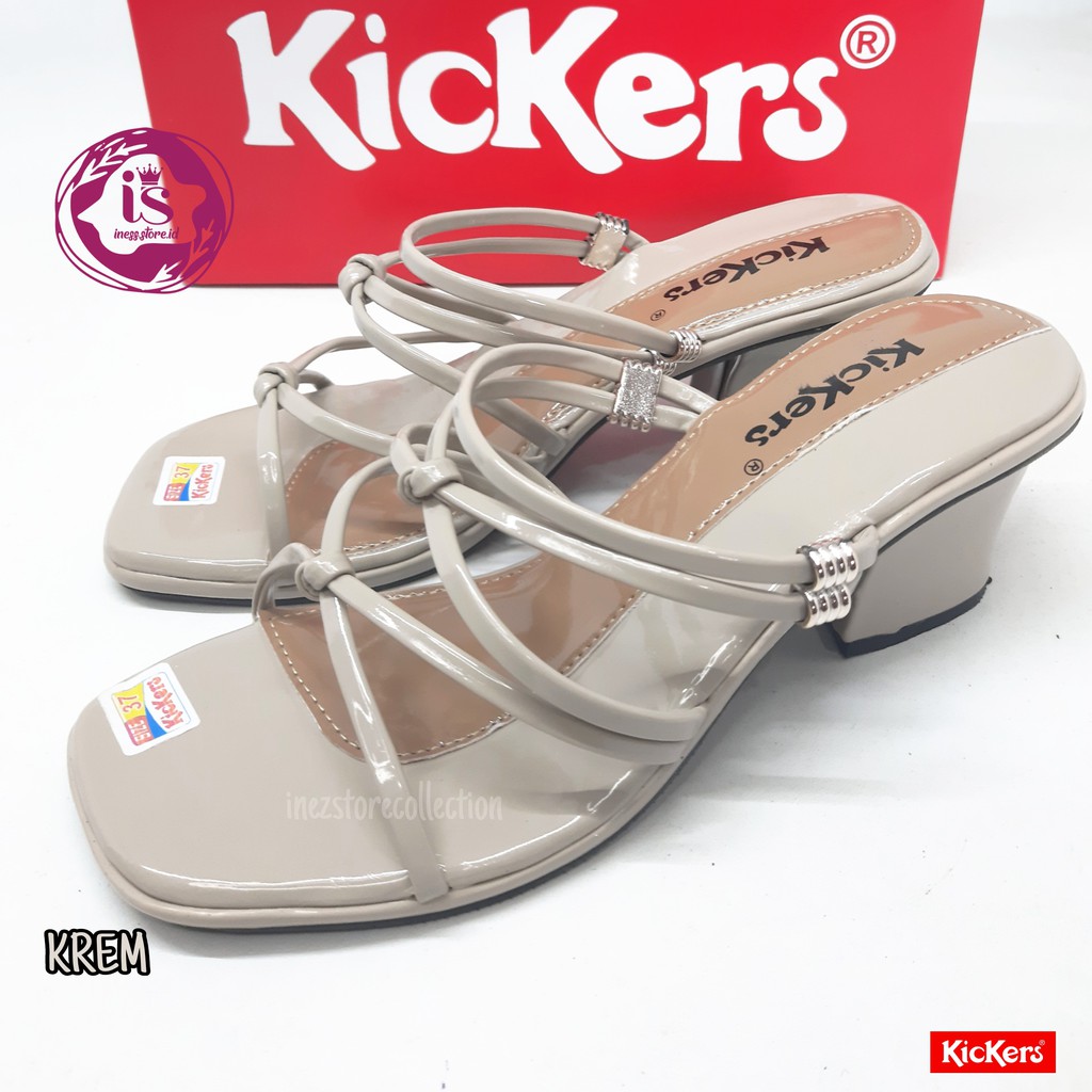 SANDAL HEELS WANITA KICKERS TALI SILANG TERBARU R02 MURAH GROSIR