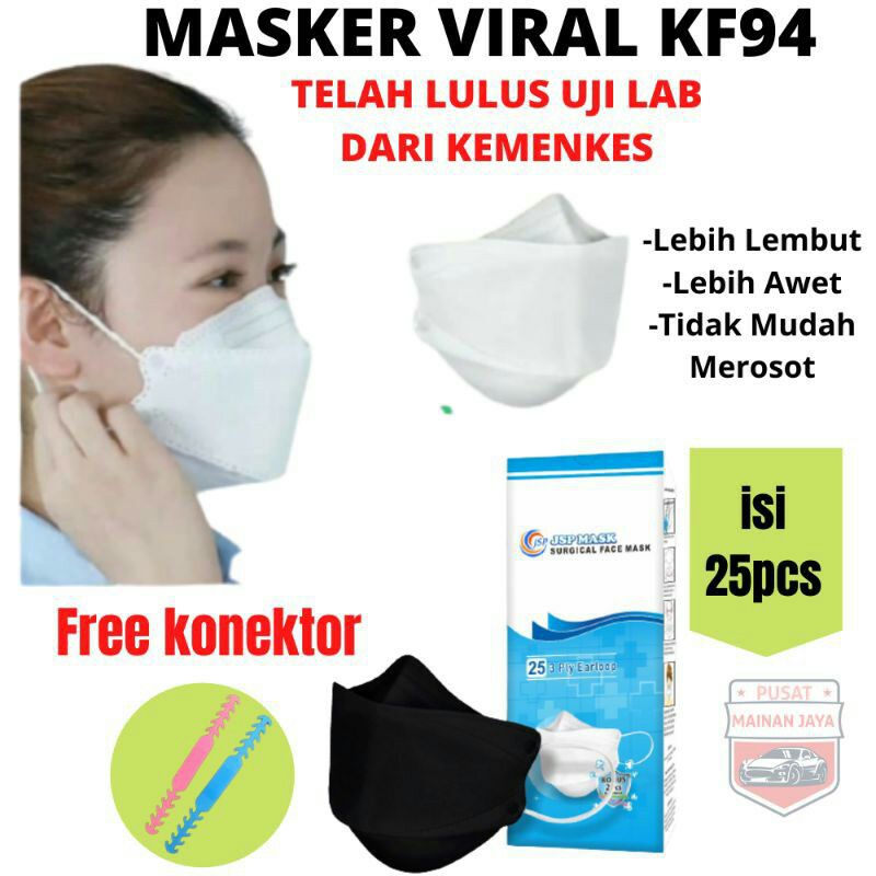 Masker Kf94 Jsp mask 1box isi 25pcs putih hitam hijau masker medis earloop kf94 Evo nonhijab masker kesehatan