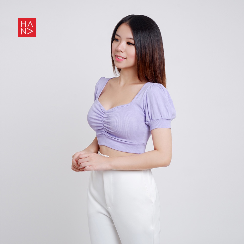 Hana Fashion - Fiore Crop T-shirt Wanita / Crop Top Wanita Korea - TS211