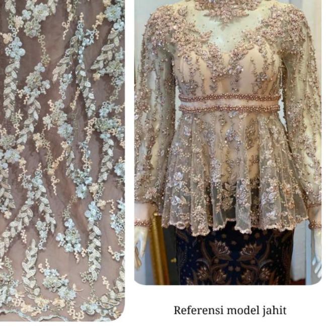 ♂ Brokat Tile Mutiara Monica,bahan kebaya murah,kain tile,toko kain murah,jual bakal kebaya ☻
