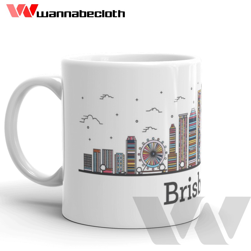 Gelas Brisbane Australia Mug Brisbane Australia Souvenir Brisbane Mug World City Brisbane v2