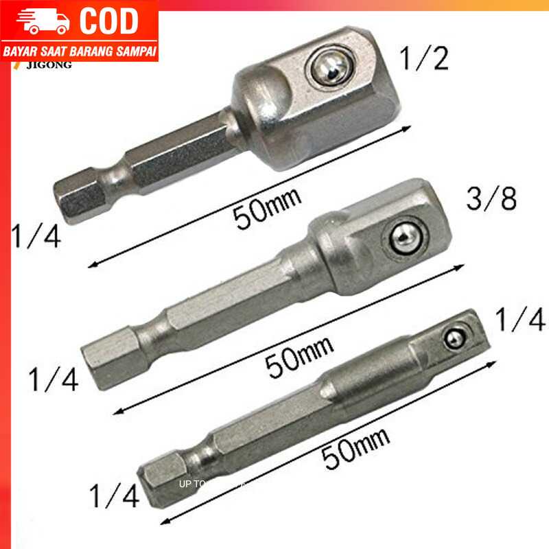 (100% BARANG ORI) Mata Obeng Adapter Hex Shank Convertible Joint 3PCS - JHG0059