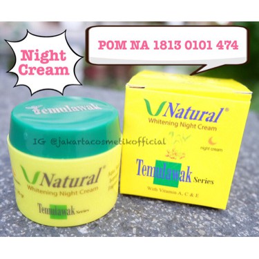 V Natural NIGHT CREAM Temulawak BPOM ORIGINAL
