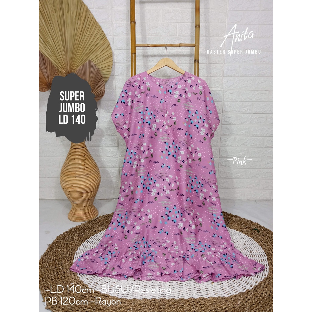 LD 140cm Daster Super Jumbo (42 Motif) (Part 2) dan  Daster Kaftan Viral LD 150cm Ruffle Big Size-Anita Pnk