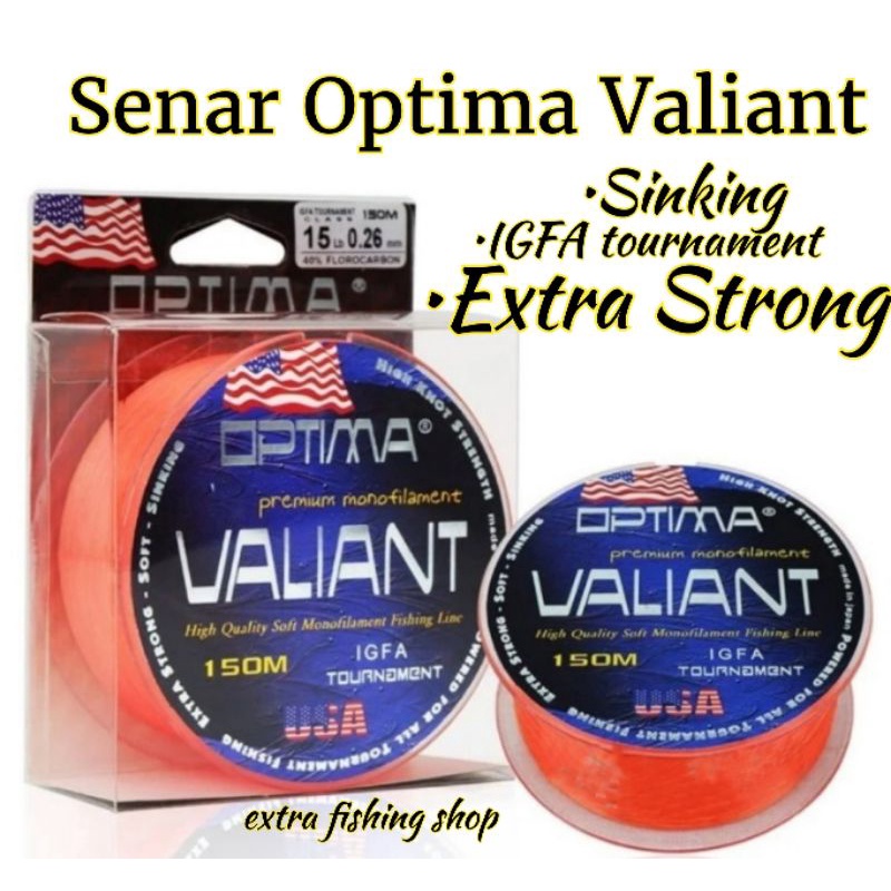 SENAR OPTIMA VALIANT Warna Orange Neon IGFA TOURNAMENT