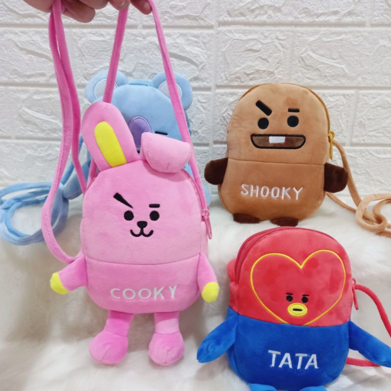 SLINGBAG BTS/TAS SELEMPANG BTS IMPORT/SELEMPANG BT21/TAS SLINGBAG ANAK CEWEK/TAS HP/DOMPET HANDPHONE