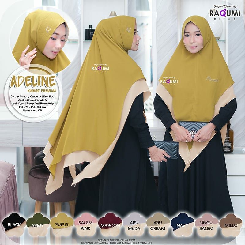 Jilbab Khimar Raqumi Adeline Khimar Premium