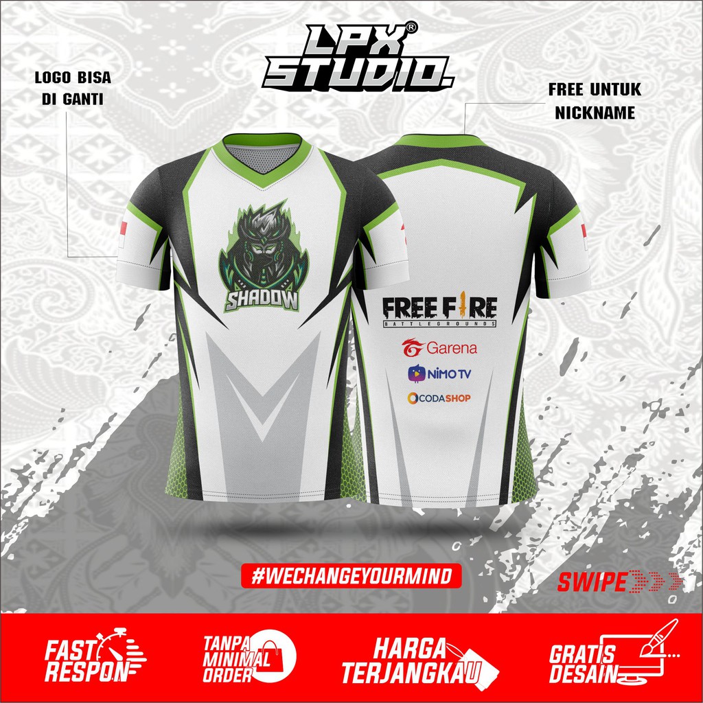 Jersey Gaming Free Fire Shadow Esport Free Name Set
