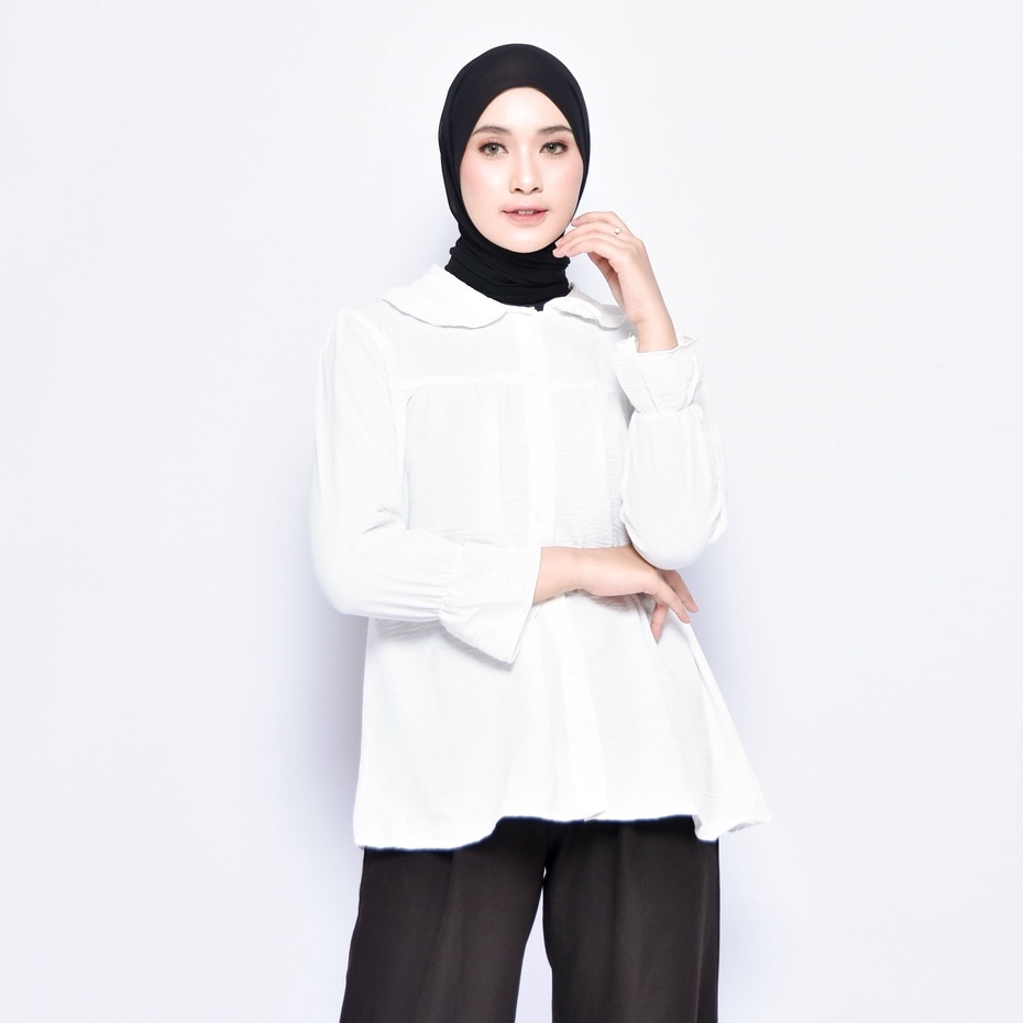 KEMEJA BLOUSE KERAH REMPEL HANSA SWAL KRINKLE SHIRT PREMIUM SHIRT B386