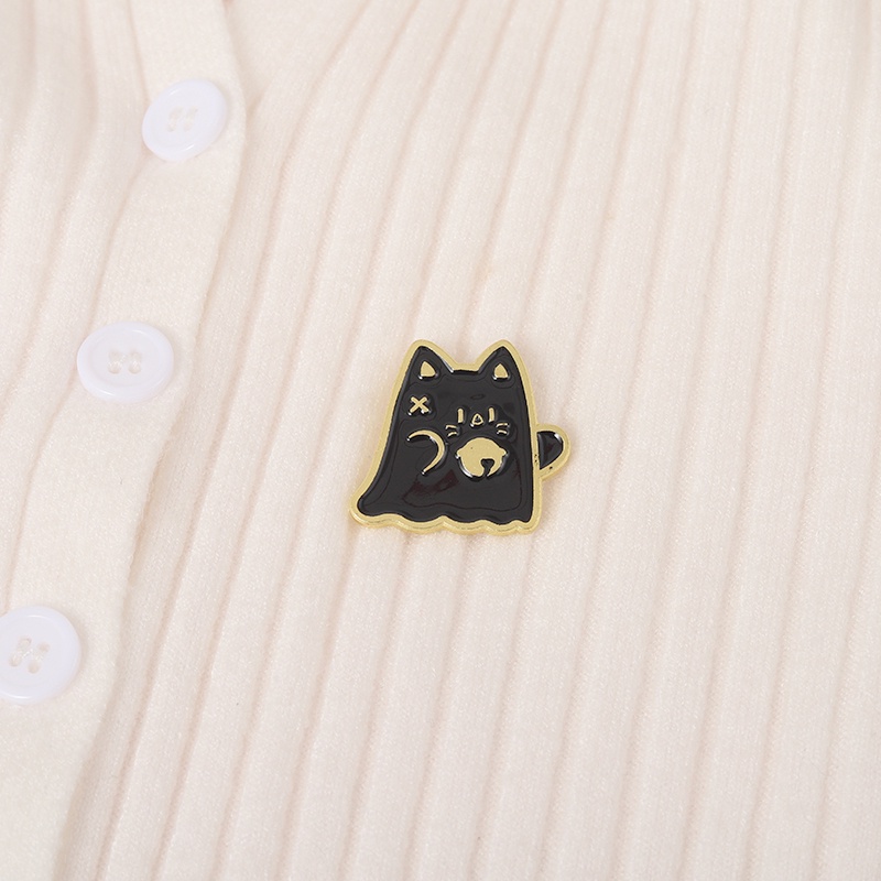 Bros Pin Enamel Bentuk Kucing Lucu 2 Warna Untuk Hadiah Teman