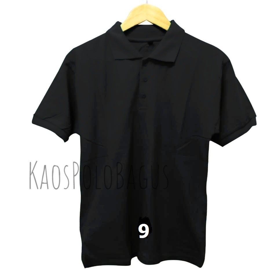 Kaos Polo Shirt Polos Bahan Lacoste Katun Gratis Ongkir Grosir Murah - Hitam