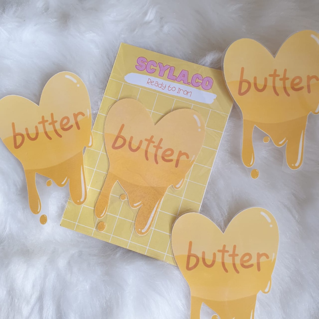 READY TO IRON Stiker Sablon BTS BUTTER LOGO SABLON STRIKA DIY SABLON KPOP BTS BUTTER READY TO IRON C