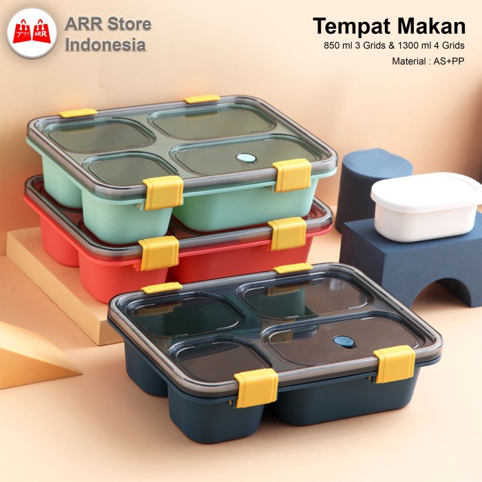 Tempat Kotak Bekal Makan Launch Box Anak Plastik 1250ml Bento Box