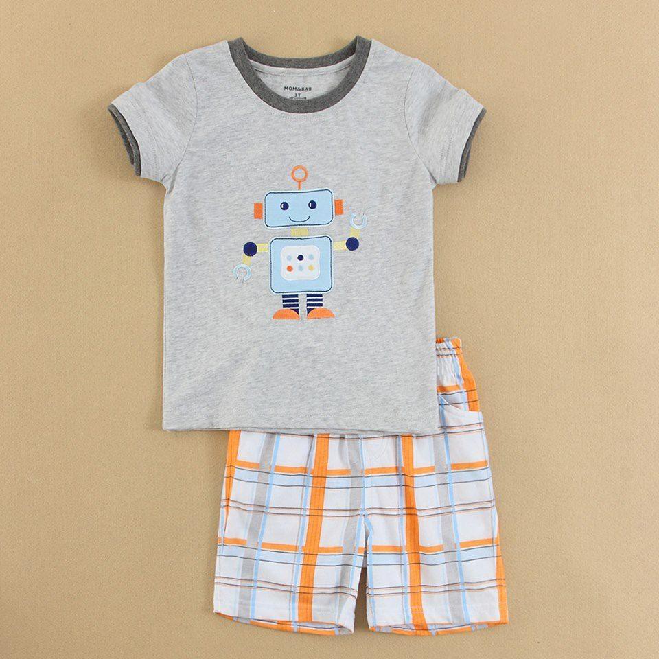 BABY BOY SUIT PANT ROBOT GREY