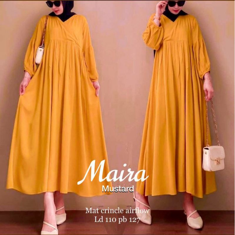 Maira Gamis/Busana Muslim/Pakaian Wanita/Baju Muslim/Gamis Murah/Busana Wanita
