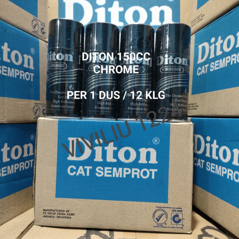 Pilok Cat Diton Chrome Per 1 Dus / 12 Klg Chrome 150cc Harga Per 1 Dus (12) Cat Semprot Diton 150cc Pilok Diton Pilox Diton Cat Diton 150cc