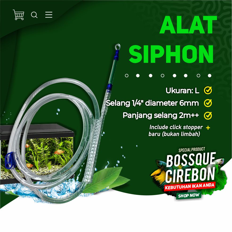 Alat Sifon Sipon Siphon Pembersih Aquarium Soliter Ikan Hias Cupang Gupy Size L