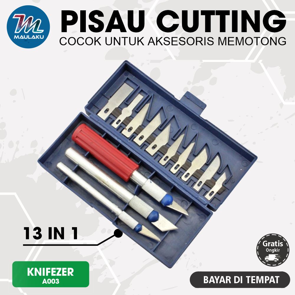 

Set Pisau Ukir Seni 13 in 1 Crafting Art Knife Cutter with 3 Handle