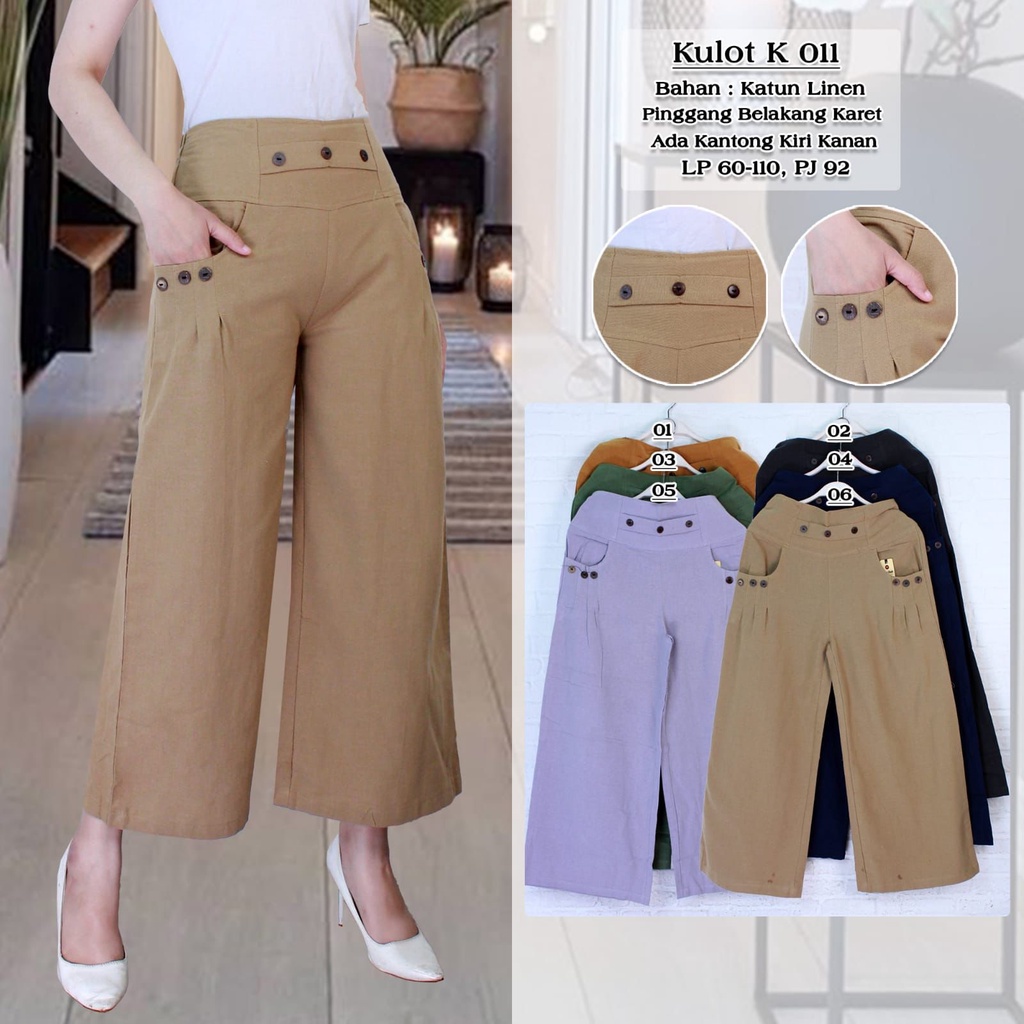 CELANA KULOT LINEN NIKKO MODE