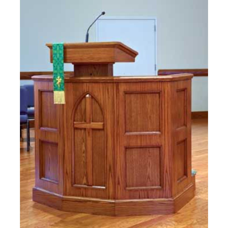 MIMBAR PODIUM GEREJA KAYU JATI MINIMALIS