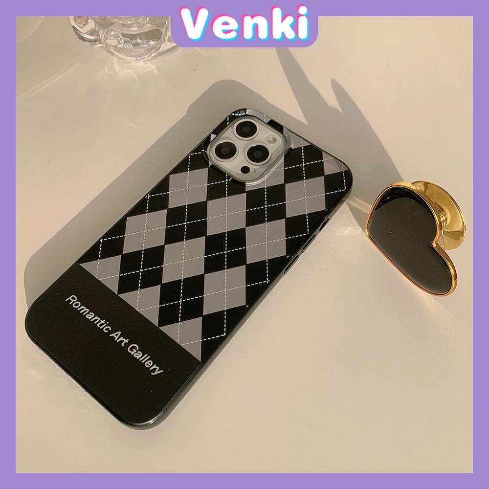 iPhone Case Silicone Soft Case Candy Case Black Heart Phone Stand with Folding Stand Grips Camera Bump Protection For iPhone 13 Pro Max iPhone 12 Pro Max iPhone 11 iPhone7 Plus