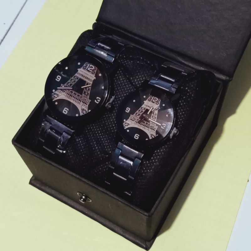 jam tangan couple gambar paris