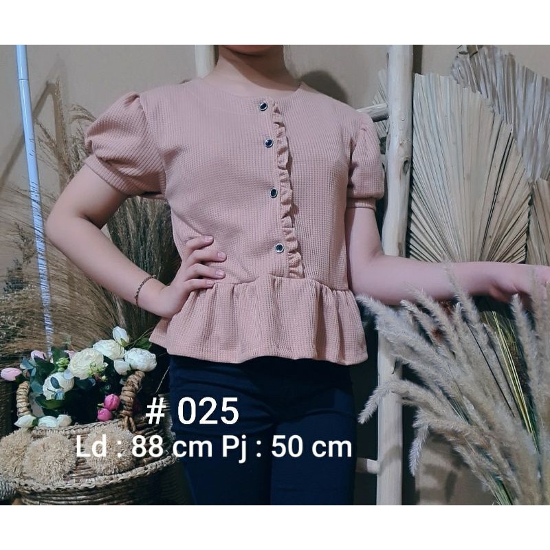 Atasan Crop Top Wanita Lengan Pendek Balon