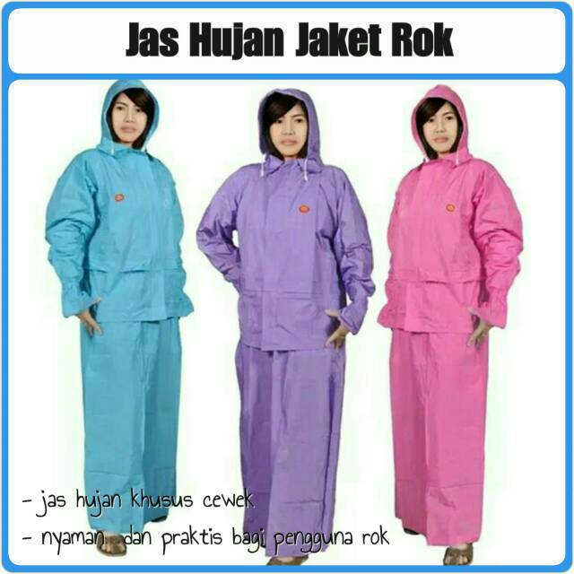 Jas Hujan Rok Wanita Muslimah Indoplast SHE