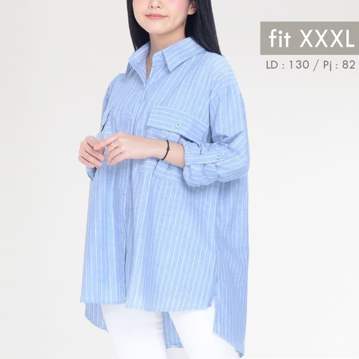 MDNpastelpingu LD 130 XXXL besar atasan wanita KEMEJA jumbo big size