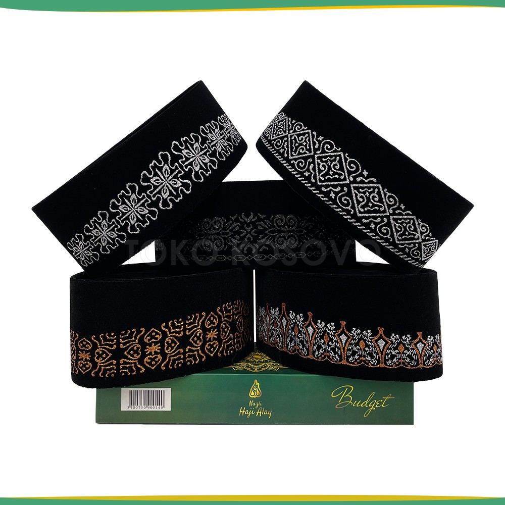 Songkok HAJI ALAY GRAFER SABLON AC Tinggi 9 Peci Sholat Hitam Motif Full Bordir Batik NU Kopiah Shalat Beludru Anak Laki Santri Pesantren Ukuran Pria Dewasa Pendek Kopyah Putih Polos Karakter Nama Nasional Kopeah Non Susun Solat Bulat Bludru Ori Original