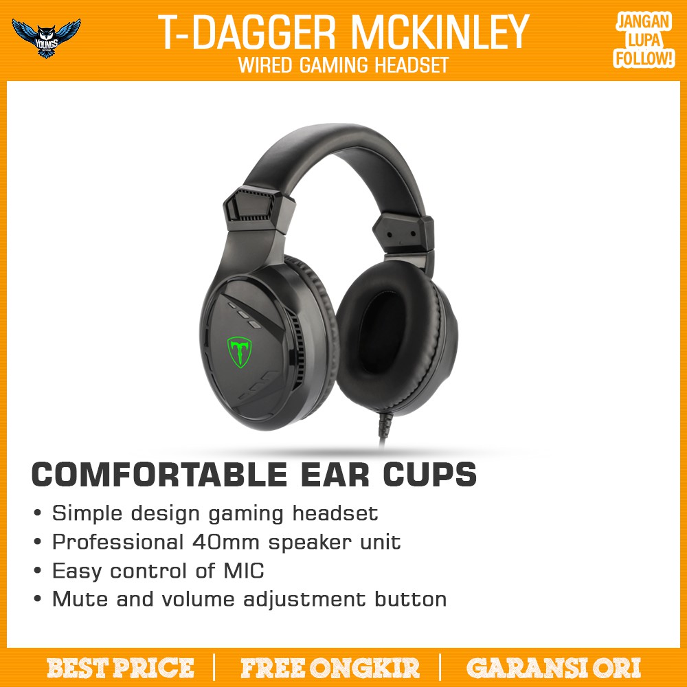 T-DAGGER MCKINLEY GAMING HEADSET WITH MIC WIRED T-RGH101